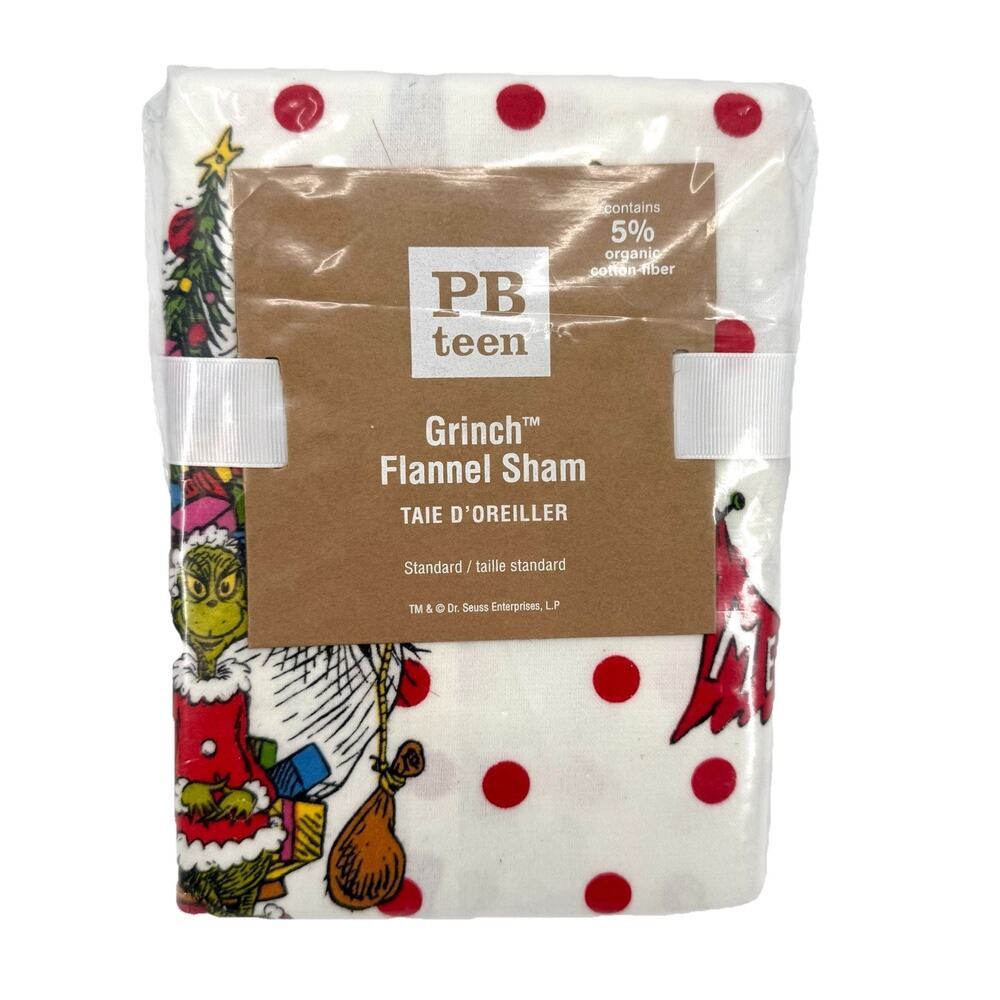 Pottery Barn Teen Dr. Seuss's Grinch Cotton Standard Pillowcase Sham New!